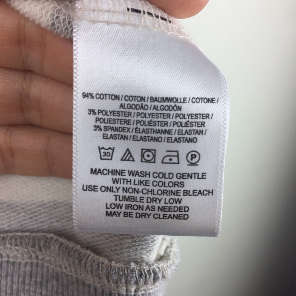Anthropologie Saturday Sunday Striped Peplum Hoodie, Grey and White, Sz Med - Picture 8 of 8